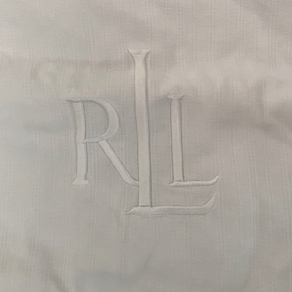 Ralph Lauren Pure White Comforter Embroidered Monogram Full Queen Cotton Bedding